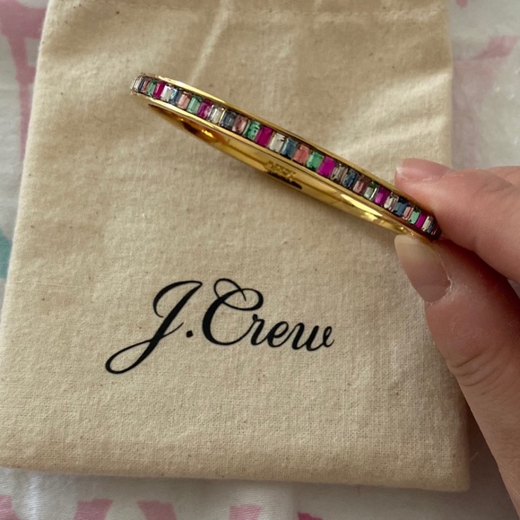 J crew gold baguette hinge colorful bracelet - Picture 2 of 4